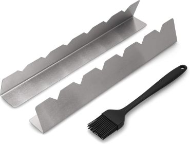 Shish Kabob Rack - Stainless Steel Elevated Holder for 6 Skewers - Prevents Skewers From Burning and Sticking to the Grill - Complete with Silico