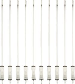 BBQ 10-pc Stainless Steel Skewer Set, Grilling Skewers with Food Slider, Durable Metal Kebab Sticks for Outdoor Grill, Reusable and Dishwasher Sa