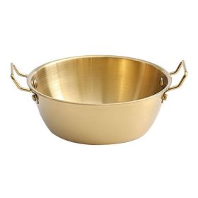 Double Ear Soup Bowl Snack Bowl for Household or Commerial (Color: Gold, Type: 12cm)