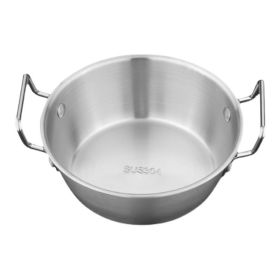 Double Ear Soup Bowl Snack Bowl for Household or Commerial (Color: Silver, Type: 14cm)